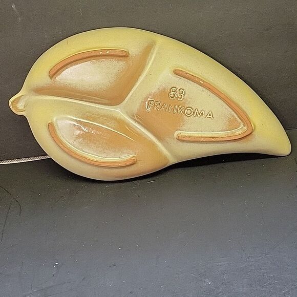 Frankoma Prairie Green Leaf Divided Dish #83 - Picture 4 of 6